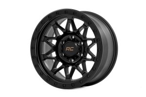 Wheel - Rough Country - 78 Series, Simulated Beadlock - Semi Gloss Black